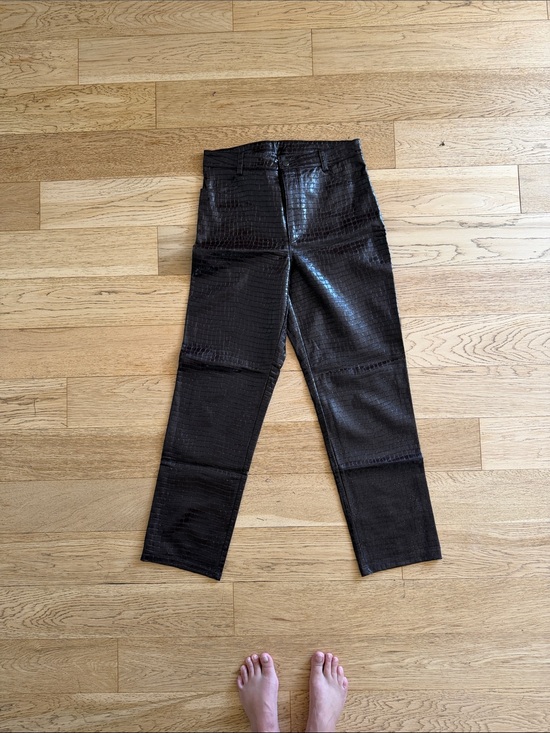 Dynamite Pants - Dynamite Dark Brown Croc-Embossed Boot Cut Pants